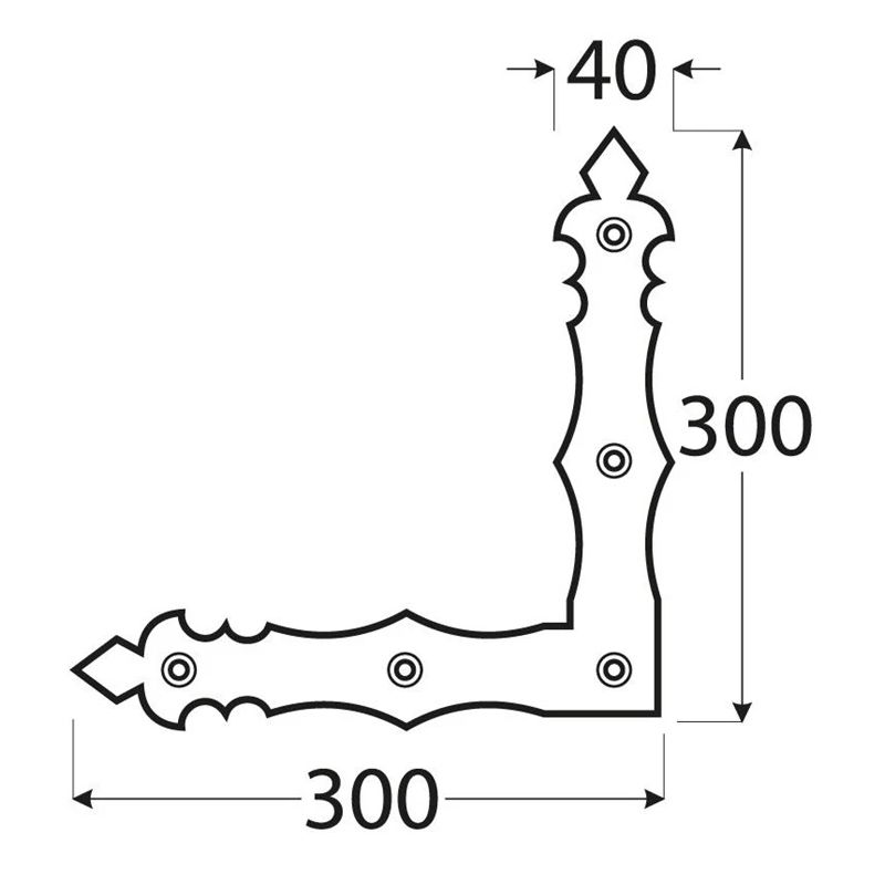 Dekoratīvs stūrītis 4cm x 30cm krāsots metāl sakausējums mel